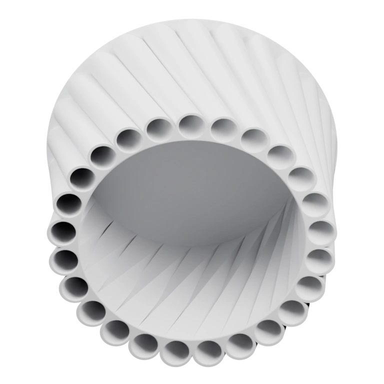 Структурированная форма с радиальными выступами и отверстиями