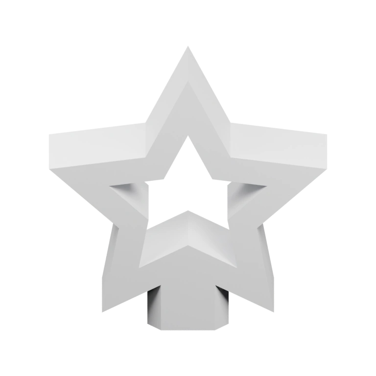 Форма звезды с внутренним отверстием и основанием для крепления