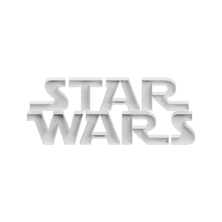 Трёхмерный логотип в характерном стиле, с выступающими буквами и гранями