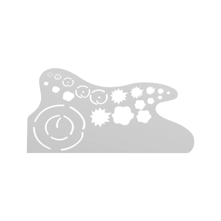 Узкая форма с отверстиями и круглыми деталями на поверхности