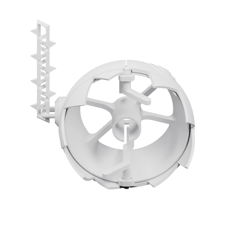 Круглая конструкция с внутренними лопастями и боковыми элементами