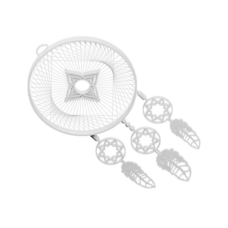 Круглая конструкция с кольцами и деталями, подвешенными снизу