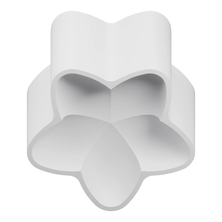 Симметричная форма с пятилепестковым узором, с открытым основанием