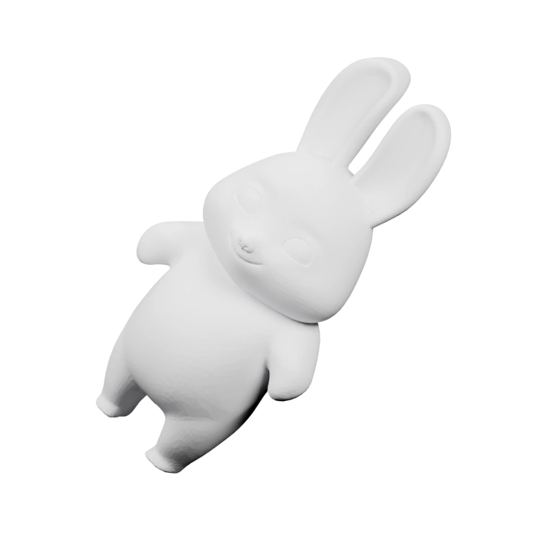 Упрощённая форма кролика с длинными ушами и округлыми формами