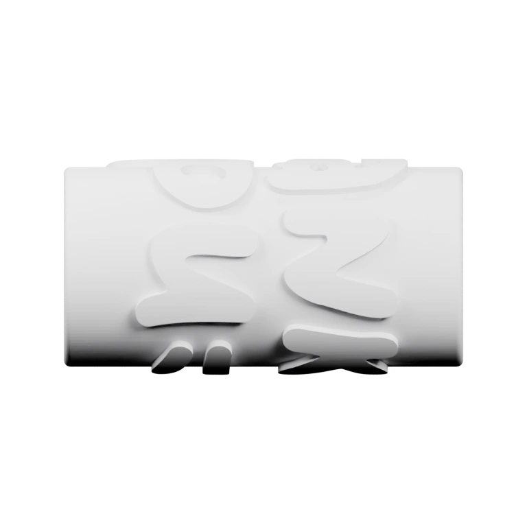 Цилиндрический элемент с вырезанными буквами