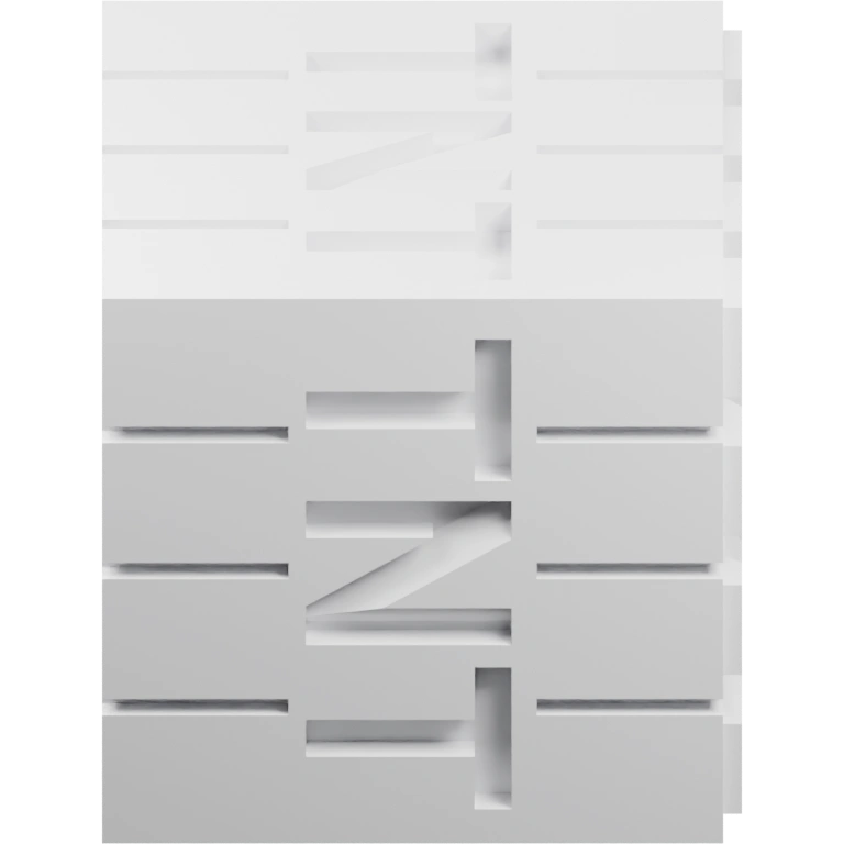 Глубоко вырезанная надпись на плоской поверхности с верхним элементом