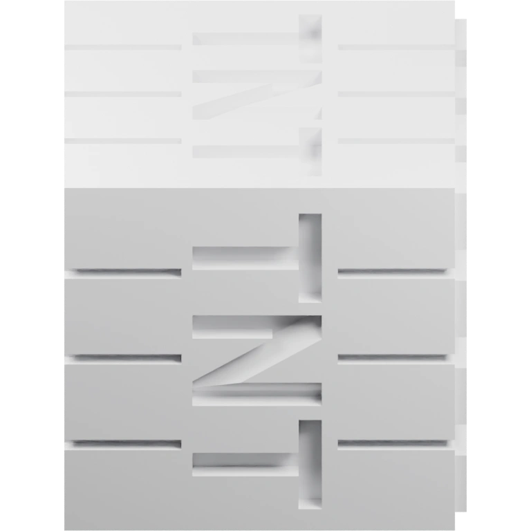 Глубокая выемка с буквами на плоской поверхности