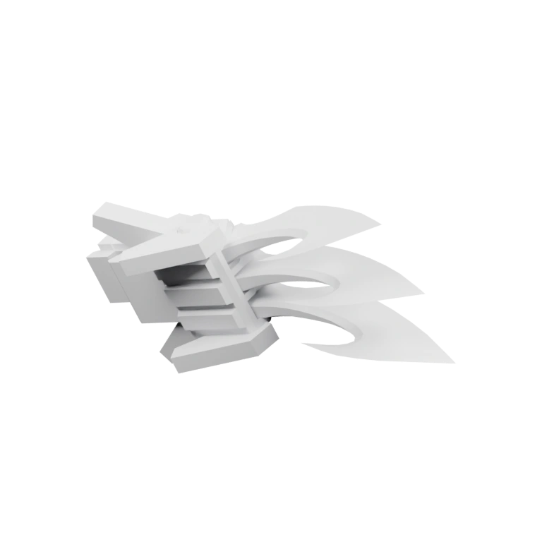 Сложная конструкция с острыми выступами и соединительными элементами