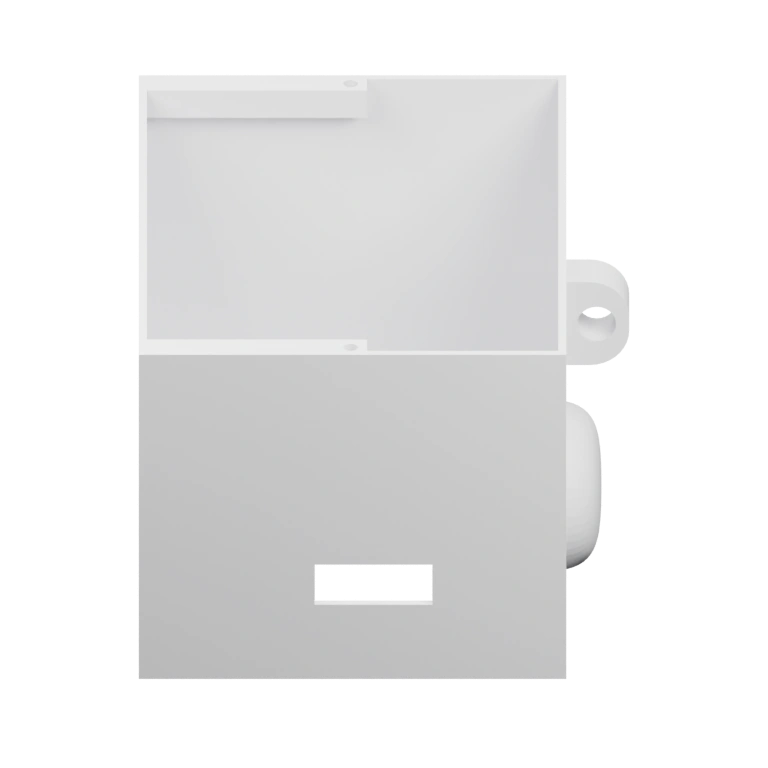 Имеет верхнюю панель с отверстиями и нижнюю часть с открытым пространством