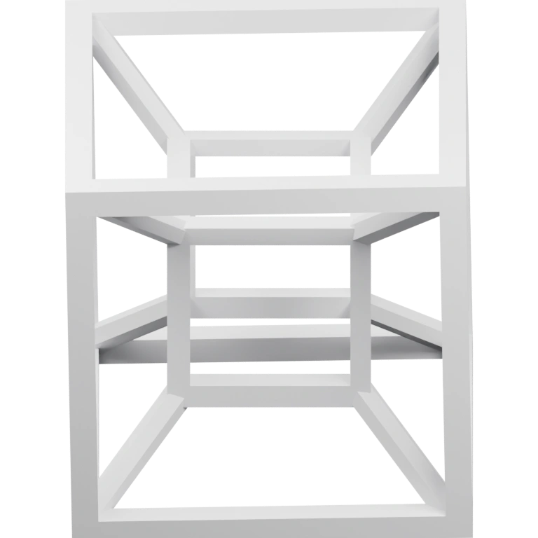 Сложная геометрическая форма с пересекающимися ребрами и отверстиями