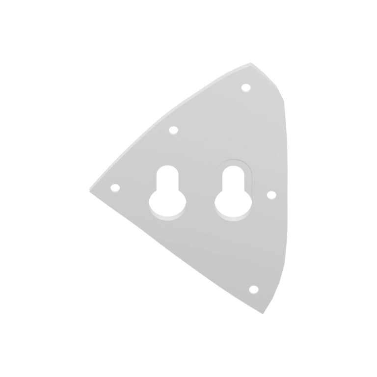 Треугольная форма с отверстиями для фиксации и вырезами для вставки