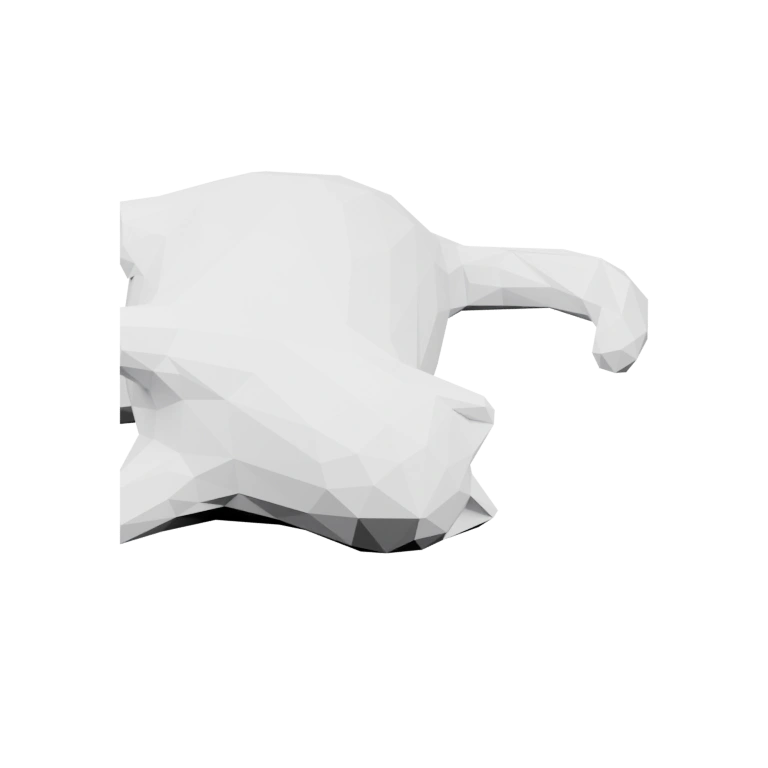 Геометрическая форма с изогнутым хвостом и округлыми лапами