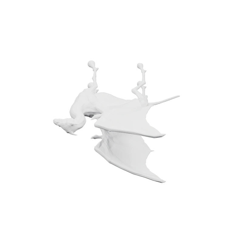 Существо с крыльями и ногами, летящее в воздухе