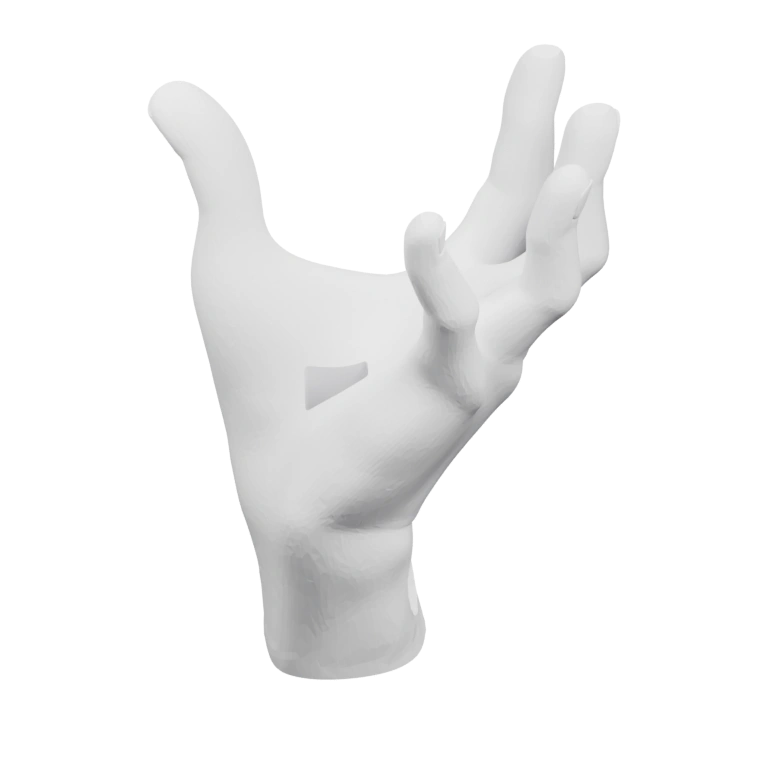 Форма руки с открытыми пальцами и подвижными суставами