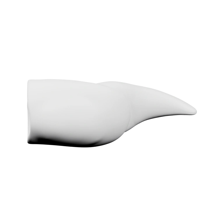 Уникальная форма с изогнутыми рогами и округлым основанием