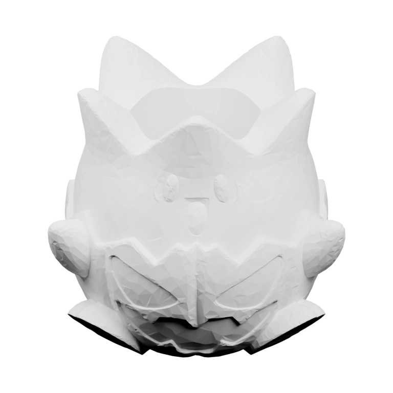 Угловатая форма с выступами и отверстиями, напоминающая животное