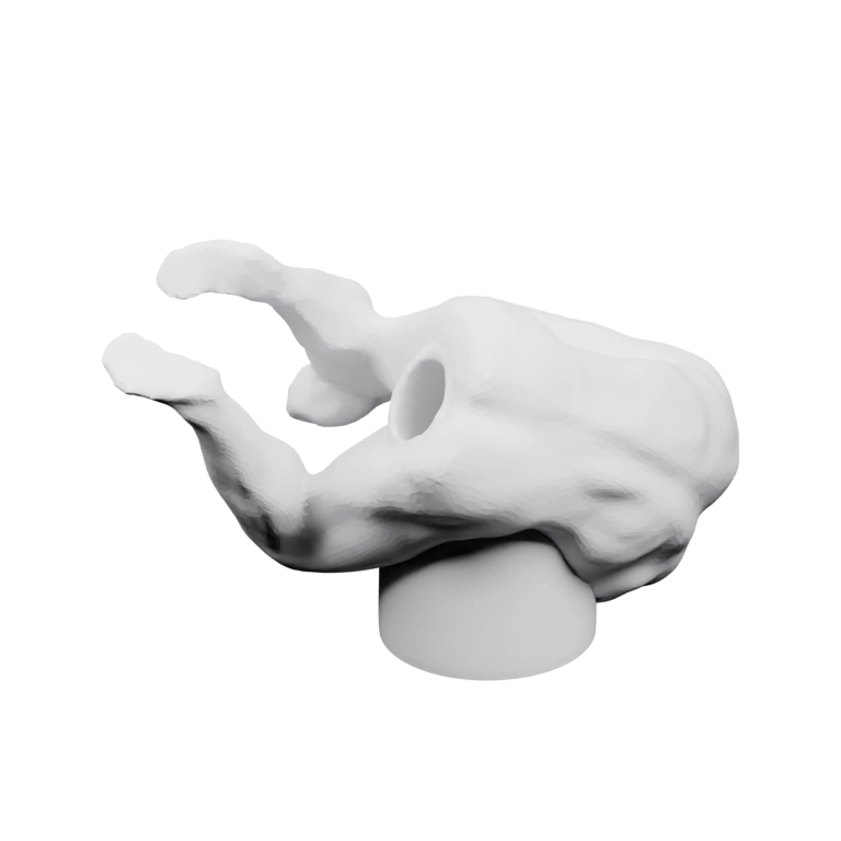 Скрученная форма с изогнутыми конечностями и отверстием в теле