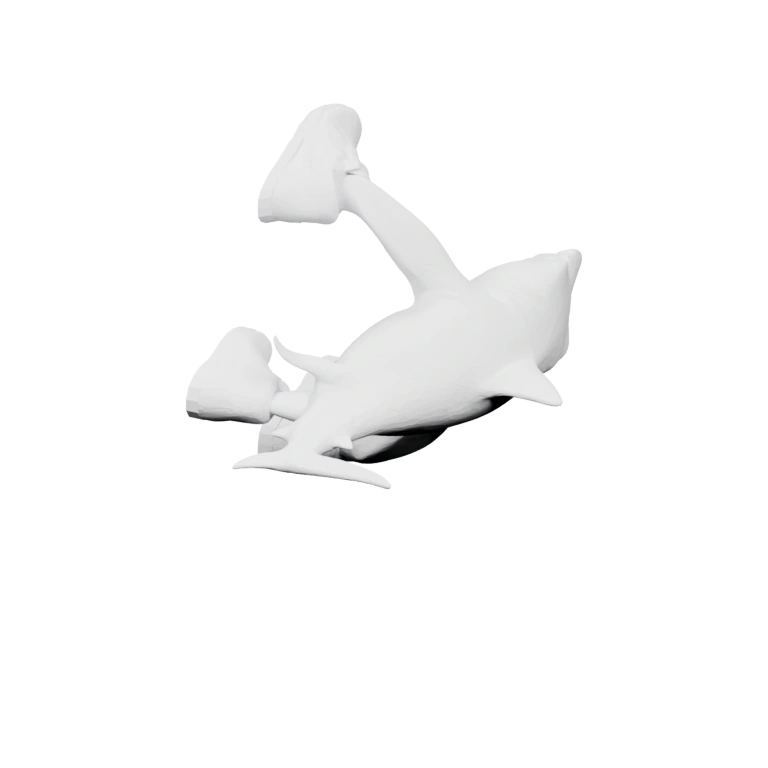 Фигурка с рыбьей формой и ногами, с открытым ртом и плавниками