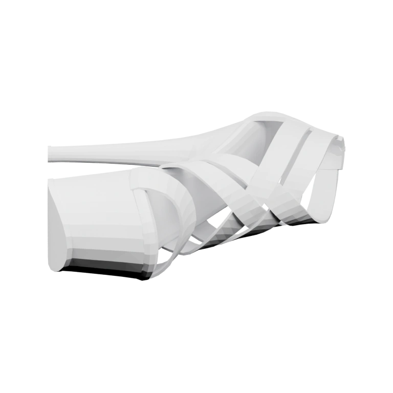 Сложная конструкция с переплетёнными ремнями и платформой