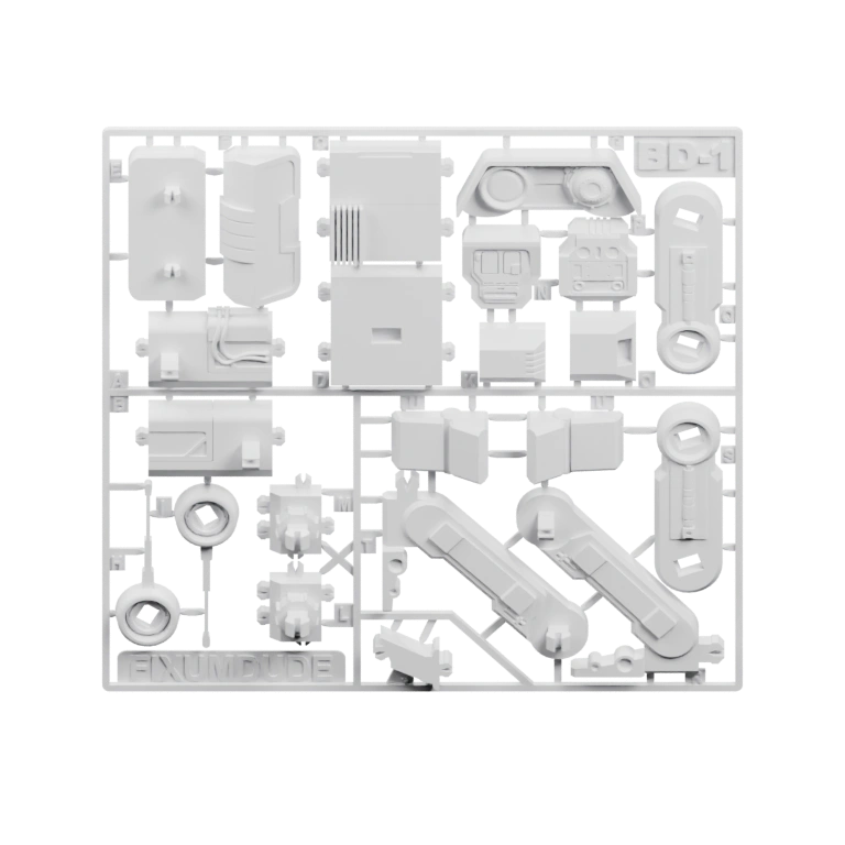 Сложная конструкция с разнообразными деталями и отверстиями