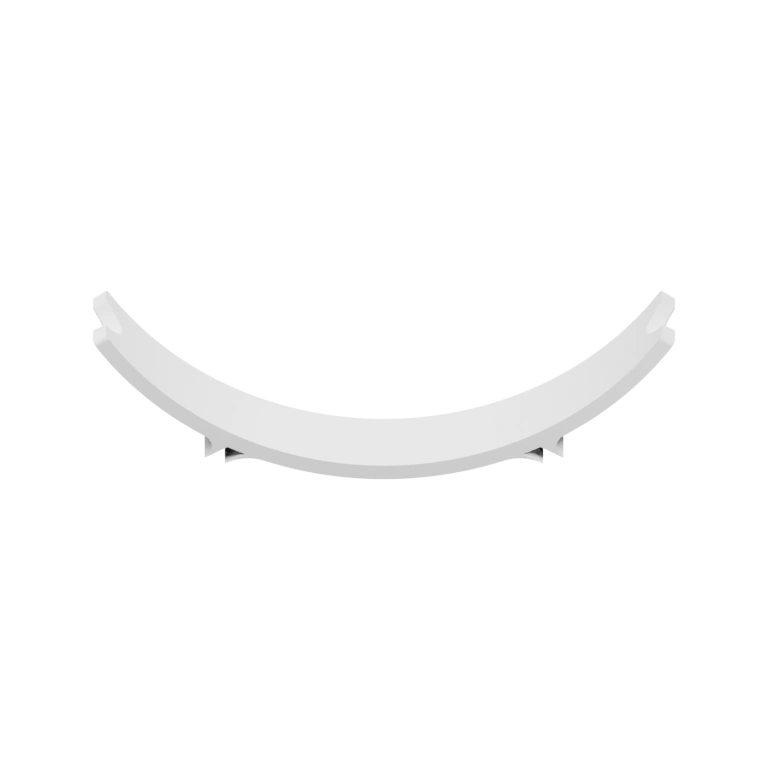 Изогнутая форма с плавными изгибами и закругленным концом