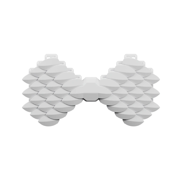 Изогнутая конструкция с рядами точек на поверхности