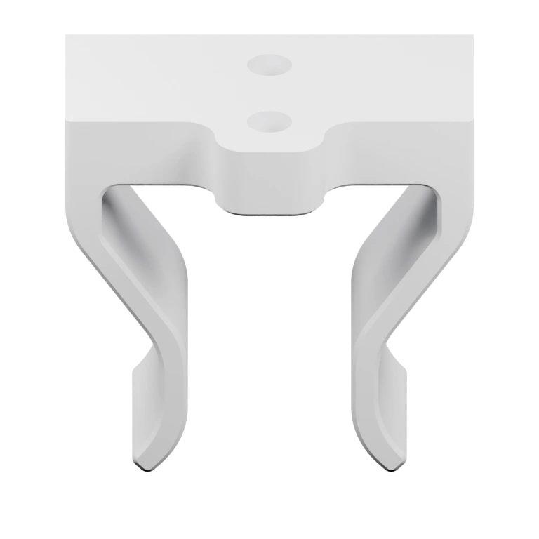 Имеет две выступающие части и два отверстия для фиксации