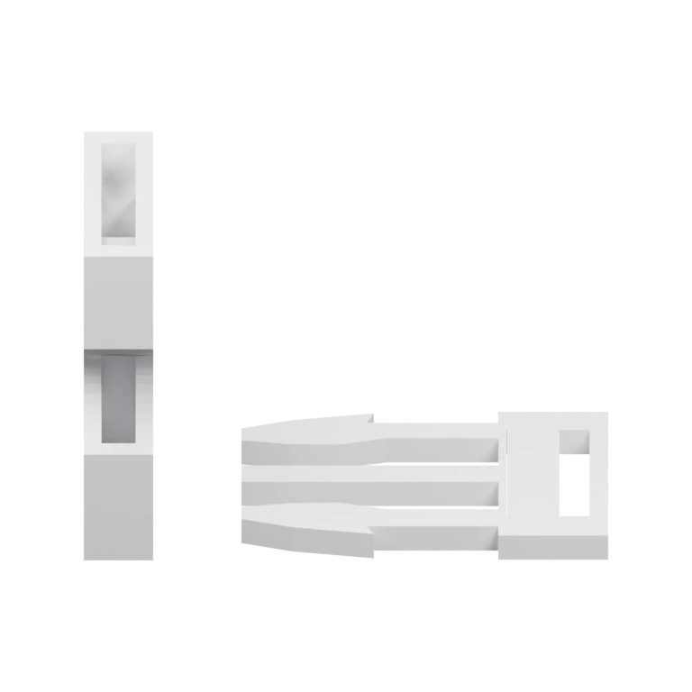 Имеет две части с отверстиями и изогнутыми элементами