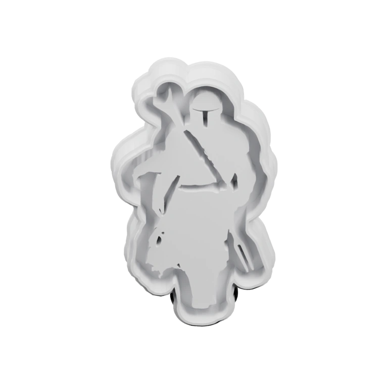 Плоская круглая форма с четырьмя отверстиями для шитья