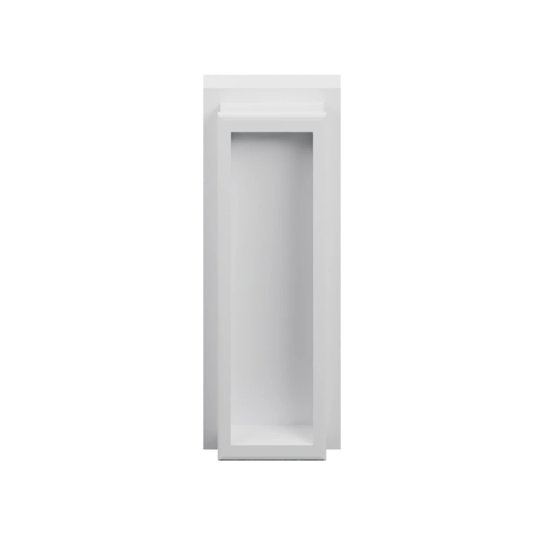 Узкий прямоугольный элемент с открытым пространством внутри и профилем с боковыми выступами