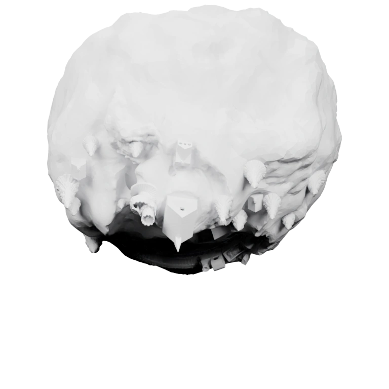 Симметричная форма с двумя глазами и отверстием внизу