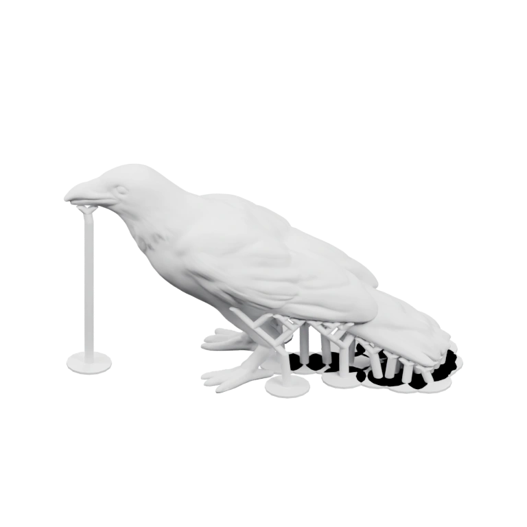 Симметричная форма с расправленными крыльями и поднятой головой