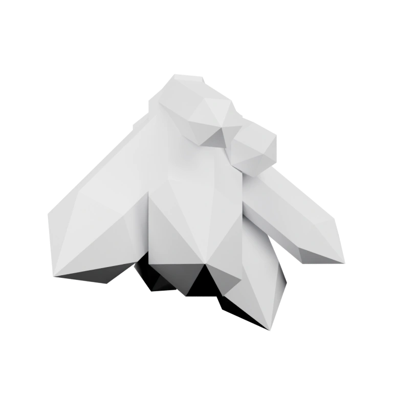 Геометрические формы с острыми краями и неровными поверхностями