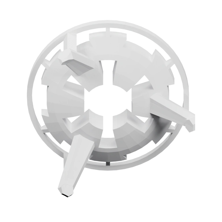 Гладкая сферическая форма с рельефными линиями и центральным отверстием