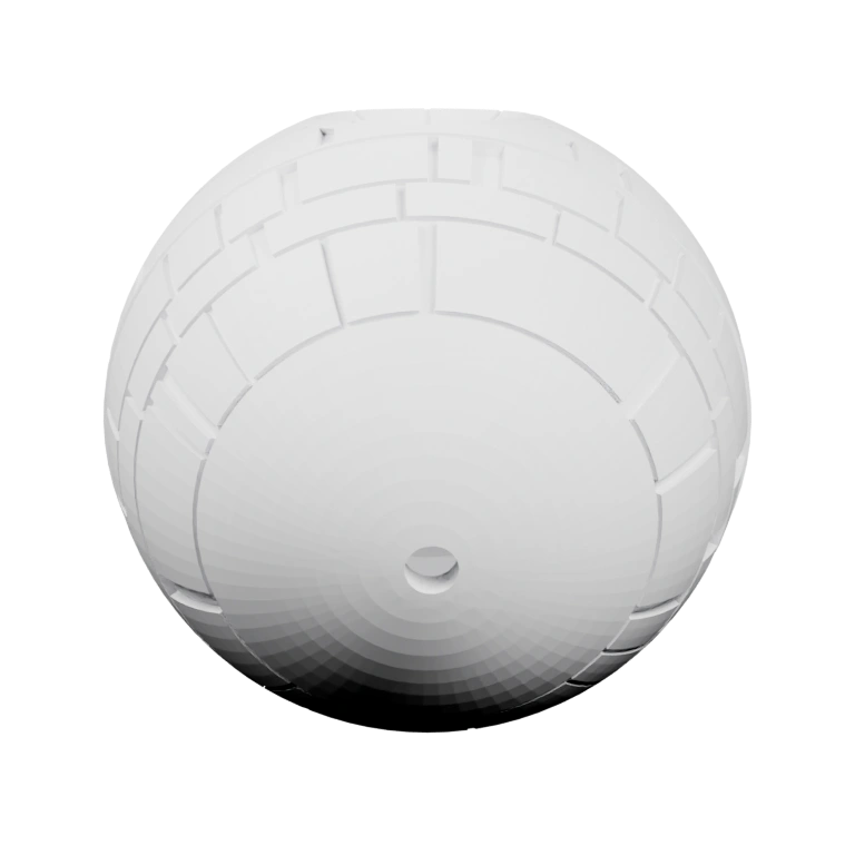 Сферическая форма с геометрическими выступами и центральным отверстием