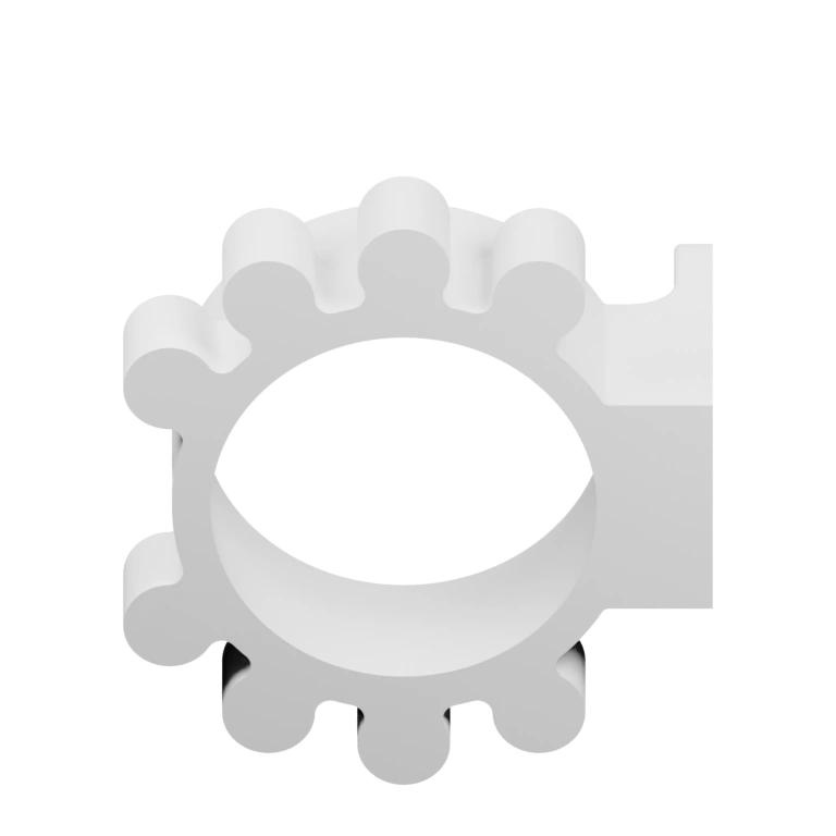 Имеет форму треугольника с основанием и вертикальными стойками