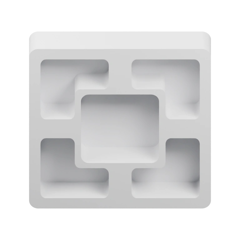 Плоская форма с вырезанным символом и гладкими краями