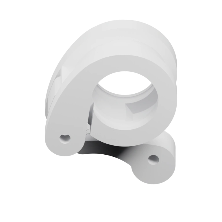 Имеет форму с отверстием и выступами для фиксации