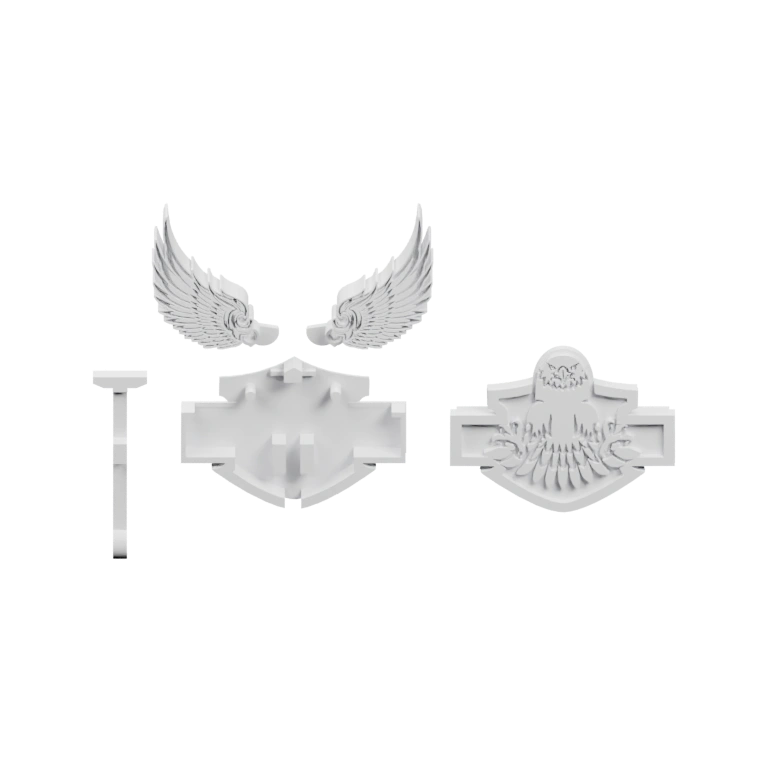 Симметричная форма с выступами и узорами на голове и теле