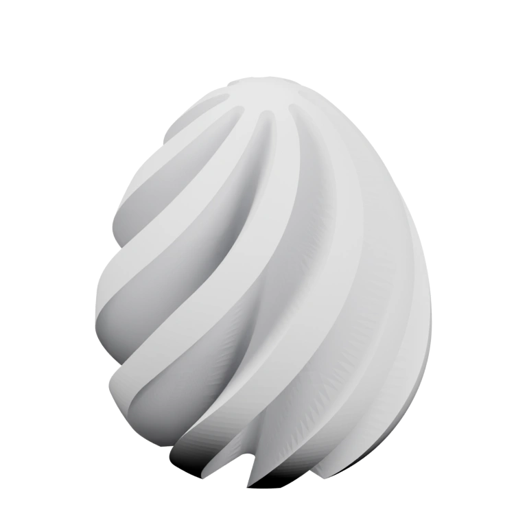 Сферическая конструкция с витыми линиями, создающими визуальный эффект движения