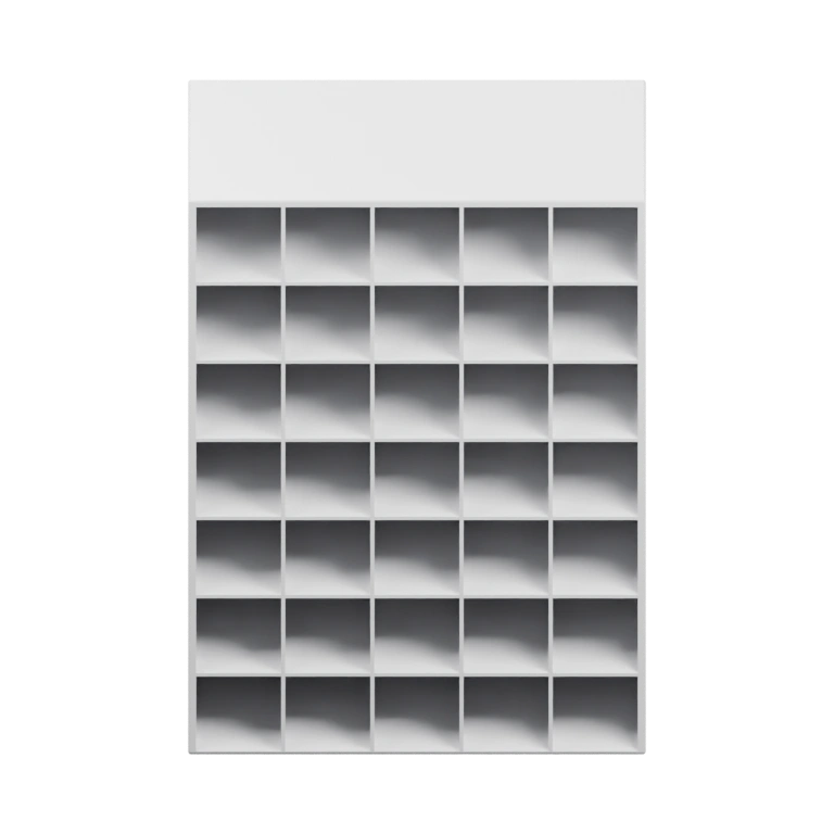 Прямоугольная решетка с горизонтальными прорезями и крепежными отверстиями