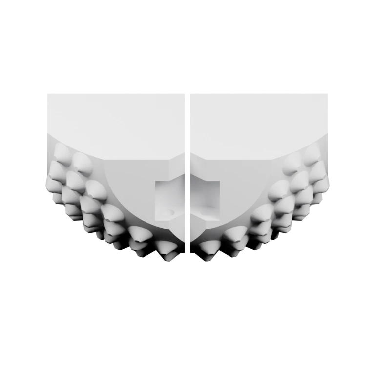 Длинная цепочка из блоков с выступами и углублениями