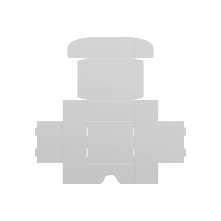 Имеет сложную форму с несколькими уровнями и выступами