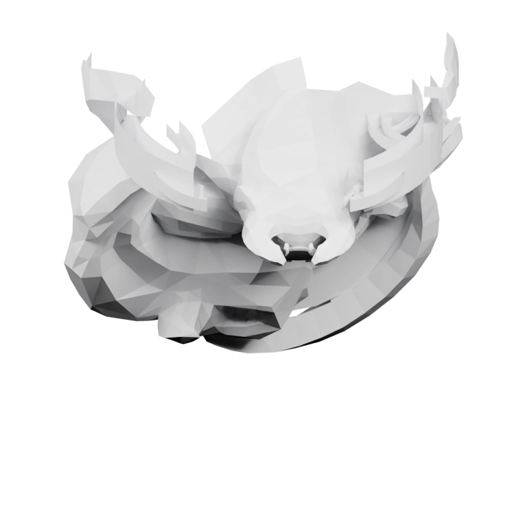 Геометрическая лиса с выразительными ушами и хвостом