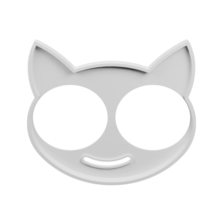 Удобная форма с ушками и глазницами, с улыбкой на лицевой стороне