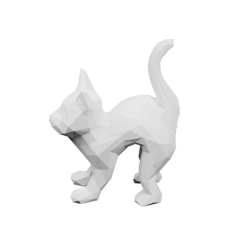 Геометрическая форма с поднятым хвостом и ушами