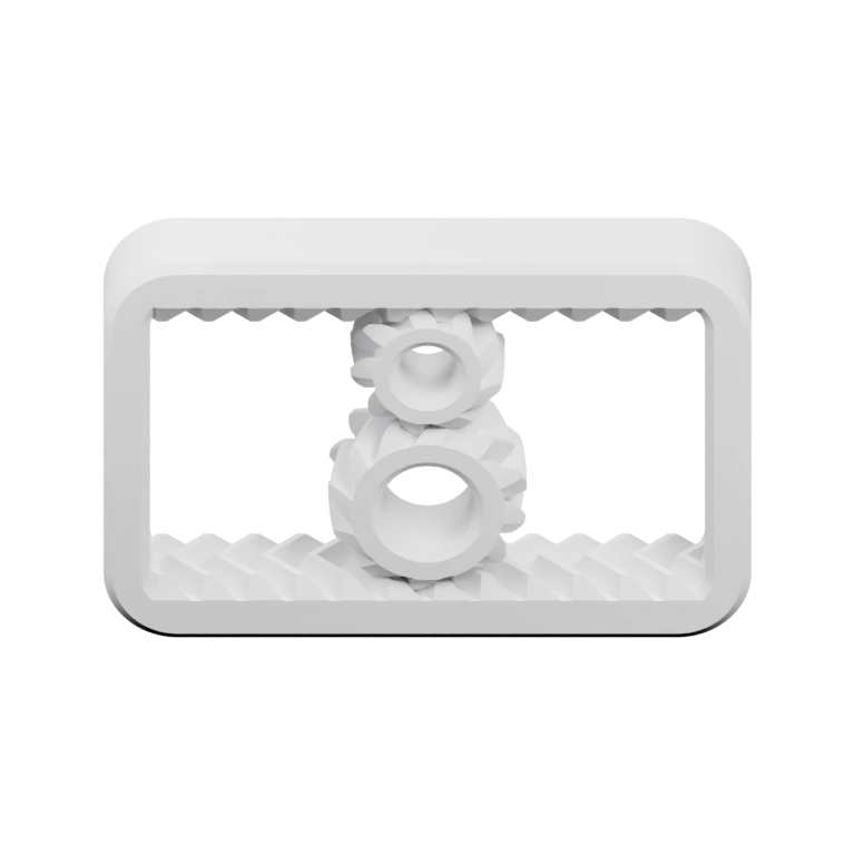 Устройство с двумя отверстиями и зубчатыми элементами внутри