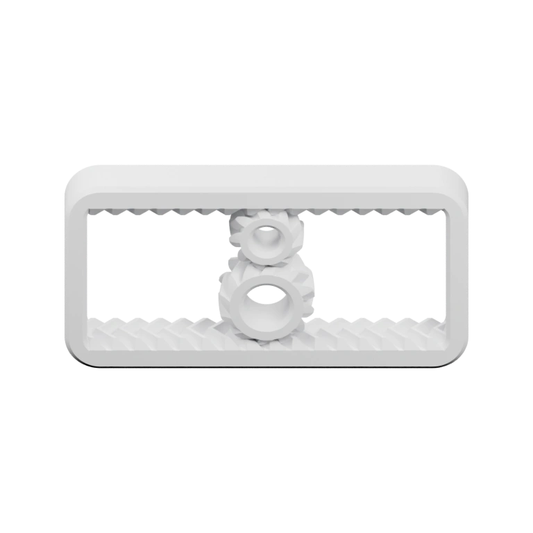 Структура с двумя рельсами и двумя зубчатыми колесами внутри