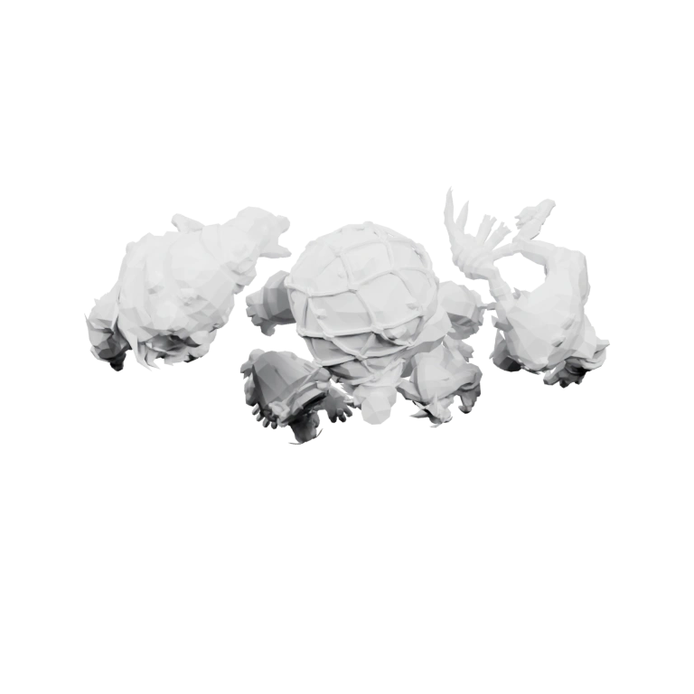 Маленькая фигурка в капюшоне с широко раскрытым ртом