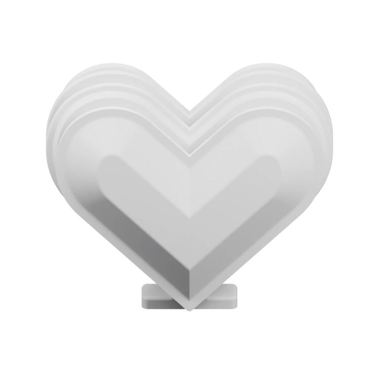 Форма сердца с прямоугольной основой, симметрично расположено